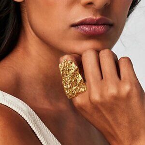 Cult gaia Ring 18K Gold Plated Adjustable Solid Large Gold Sculptural